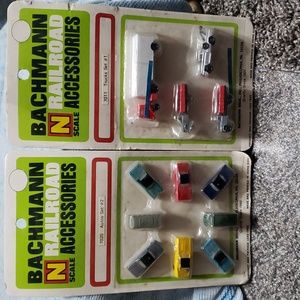 N Scale Bachmann Railroad Accessories Auto Set 7020 and Truck Set 7011, Sealed